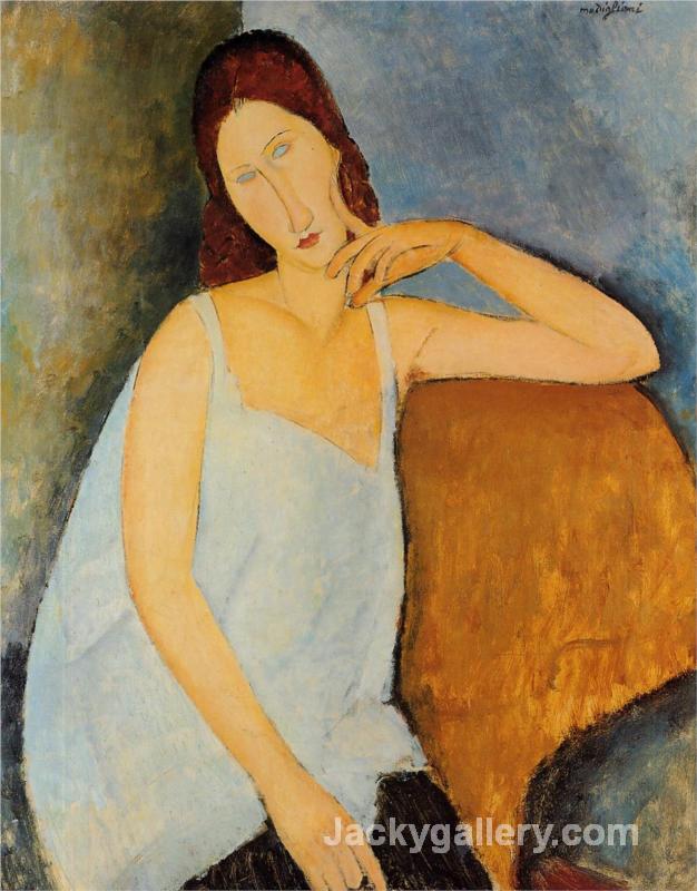 portrait of jeanne hebuterne by Amedeo Modigliani paintings reproduction